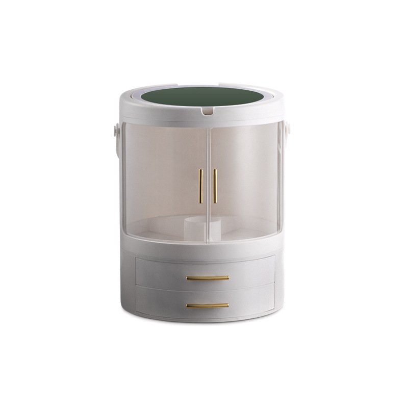 Wholesale Desktop Rotating Cosmetics Storage Box Multi-Function Skin Care Products Lipstick Classification Storage Box With Lamp