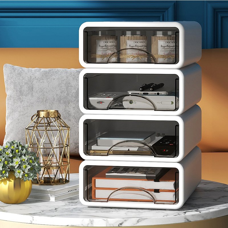 Hot Selling Office or Living Room Multifunctional Transparent Desktop Organizer Drawer Plastic Sundries Storage Box