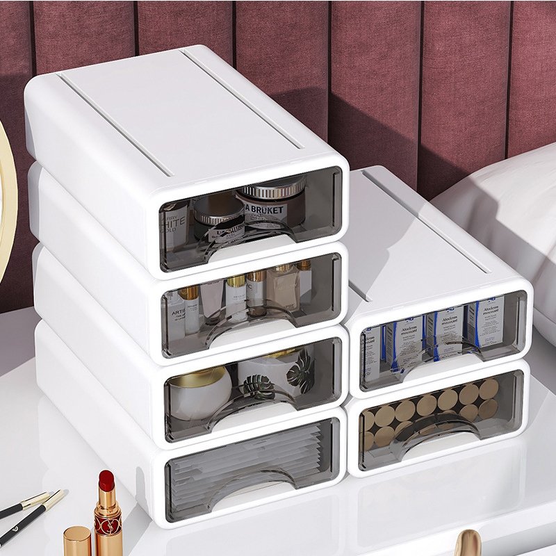 Hot Selling Office or Living Room Multifunctional Transparent Desktop Organizer Drawer Plastic Sundries Storage Box