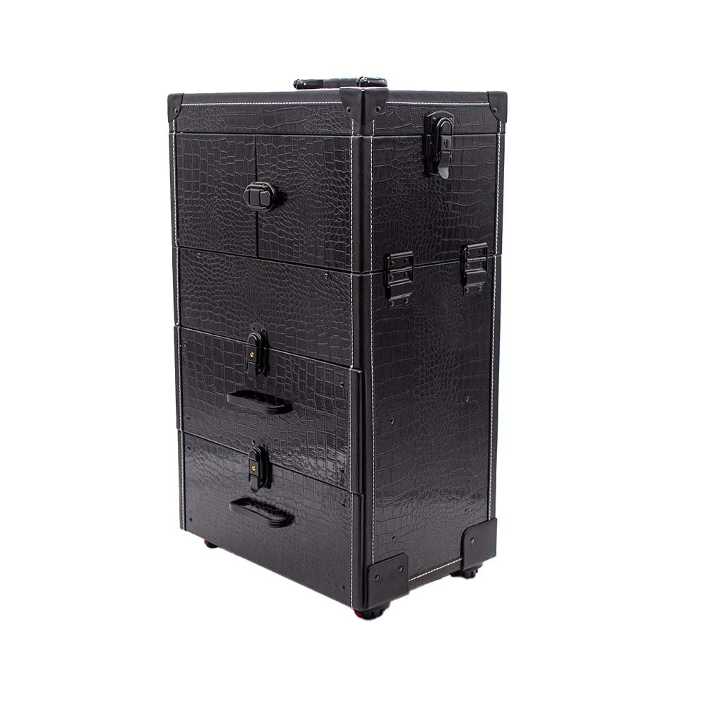 DreamCase Popular Design Fama Travel Train Plush And Nail Salon Organizers Trolley Makeup Kit