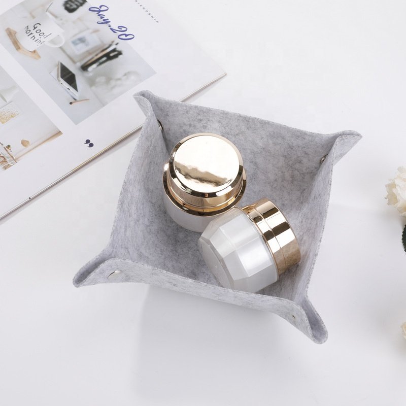 Makeup Organizer Button Felt Box Storage Organizer Case Box Jewelry Storage Box Small Desktop Home Organization For Storage