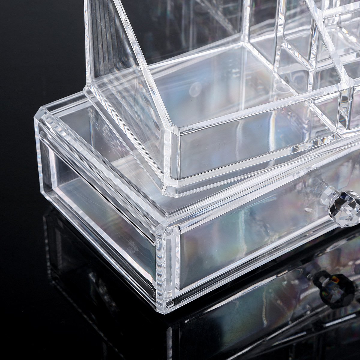 Acrylic Clear Stackable Make Up Organizers For Counter Cosmetic Display Cases Skin Care For Vanity Box With Factory wholesale