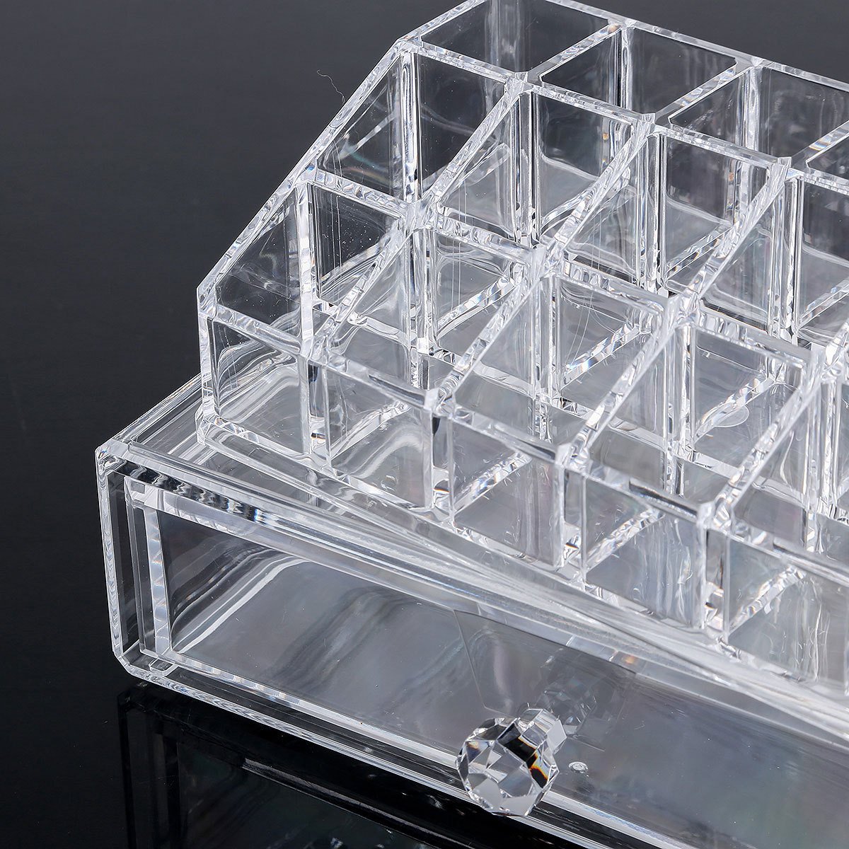 Acrylic Clear Stackable Make Up Organizers For Counter Cosmetic Display Cases Skin Care For Vanity Box With Factory wholesale