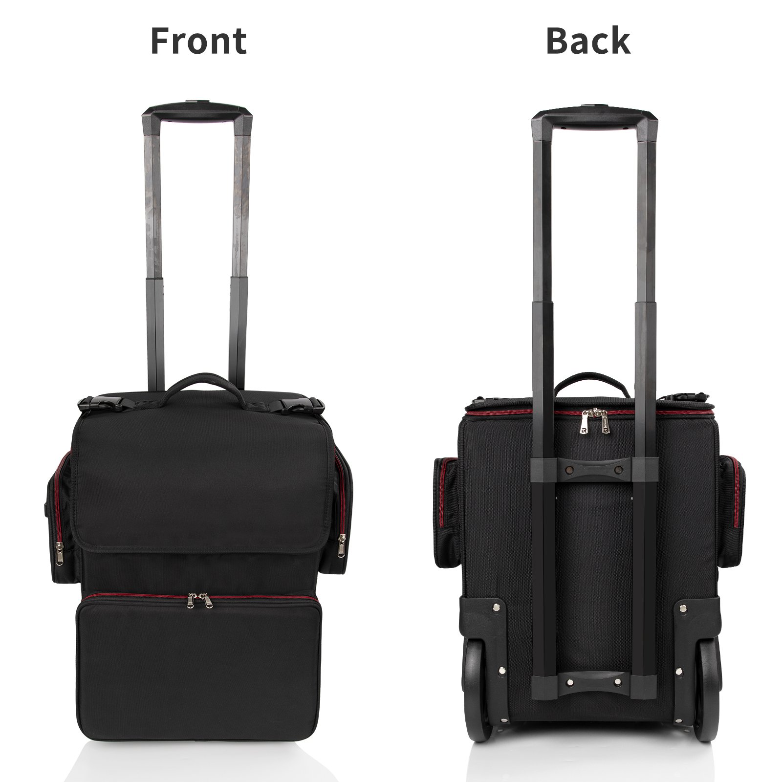 Relavel Professional Hairdresser Makeup Trolley Case Hairdressing Travel Beauty Salon Barber Case Makeup Rolling Train Case