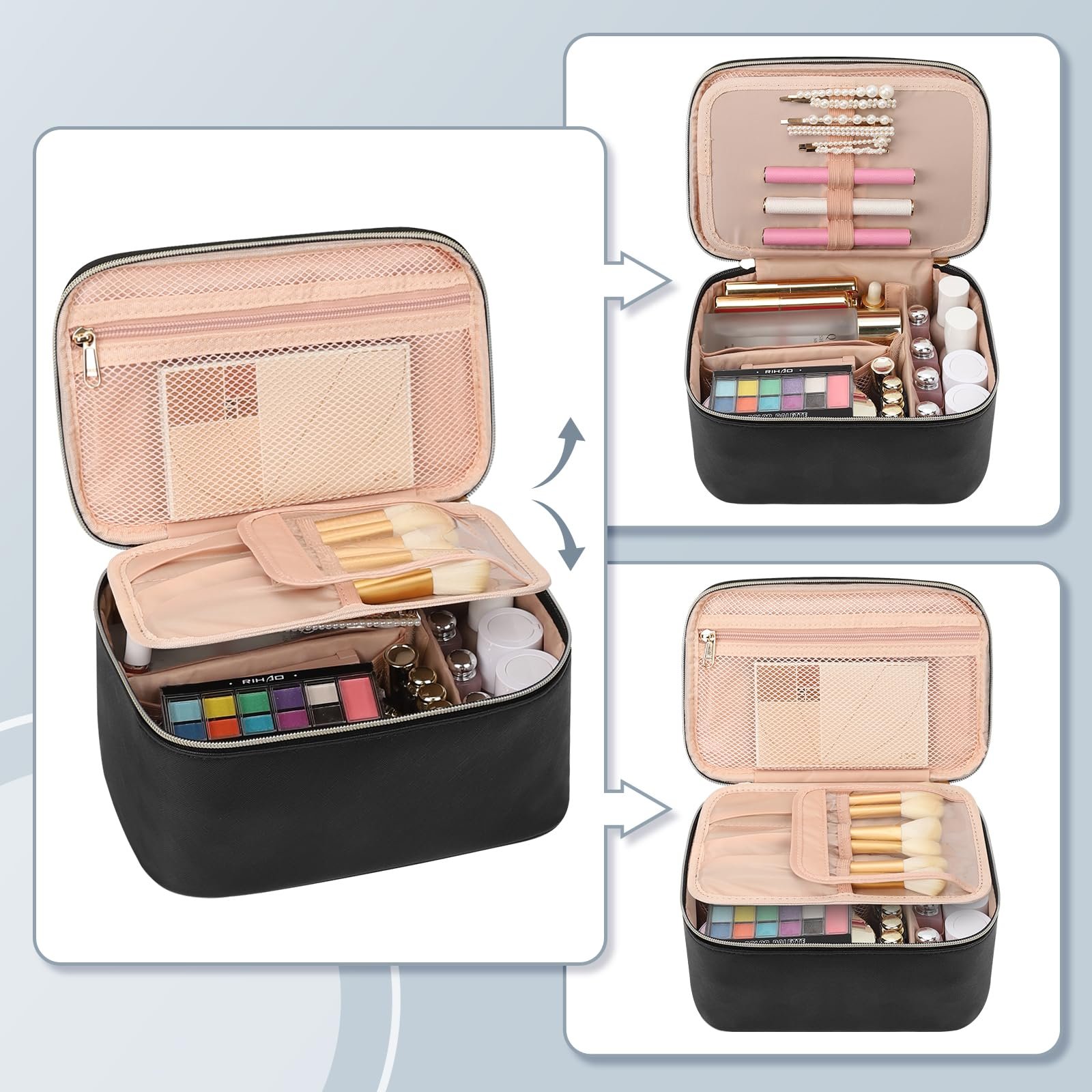 Fashion waterproof Trend travel toiletry makeup organizers box case cosmetic bag 2024 with logo