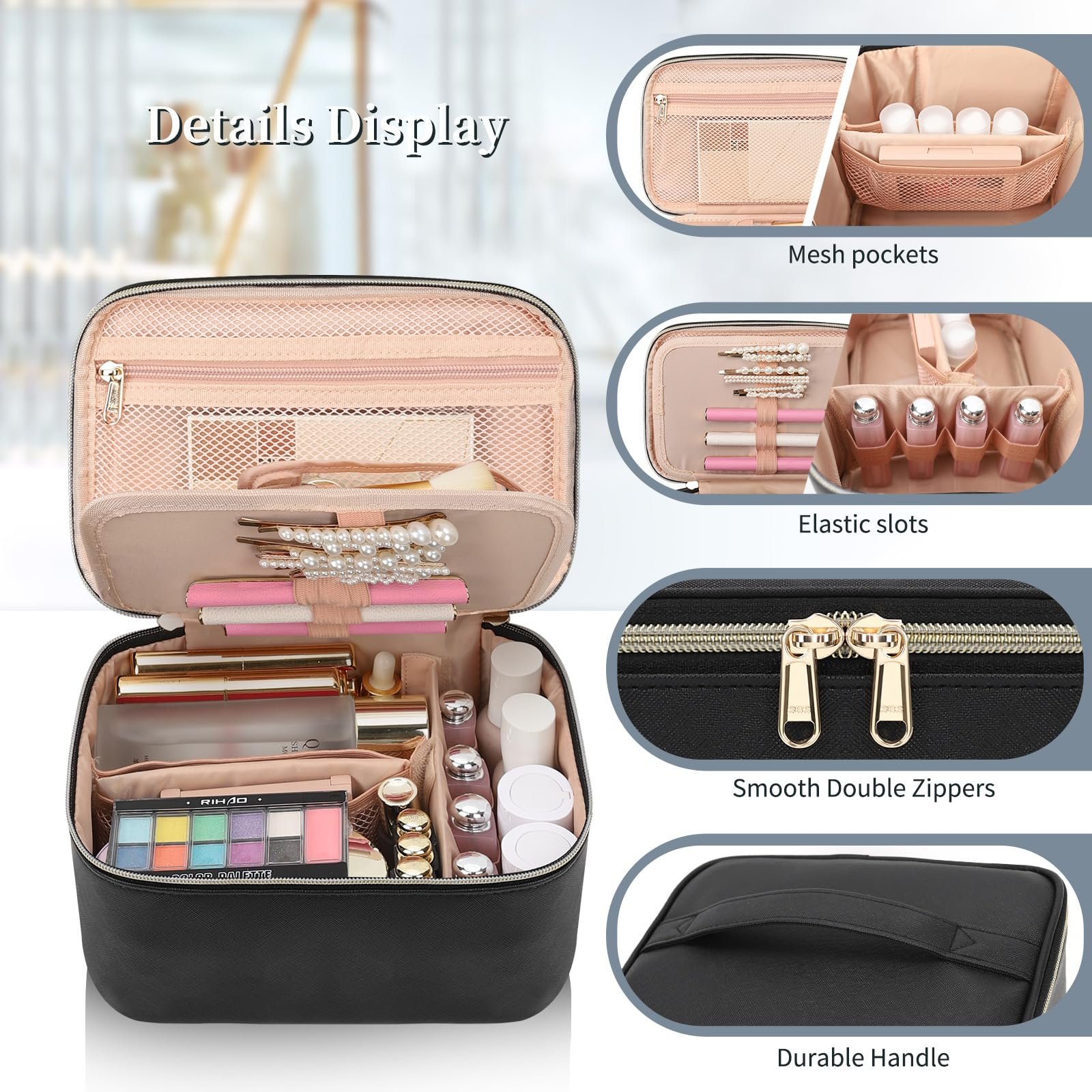 Fashion waterproof Trend travel toiletry makeup organizers box case cosmetic bag 2024 with logo