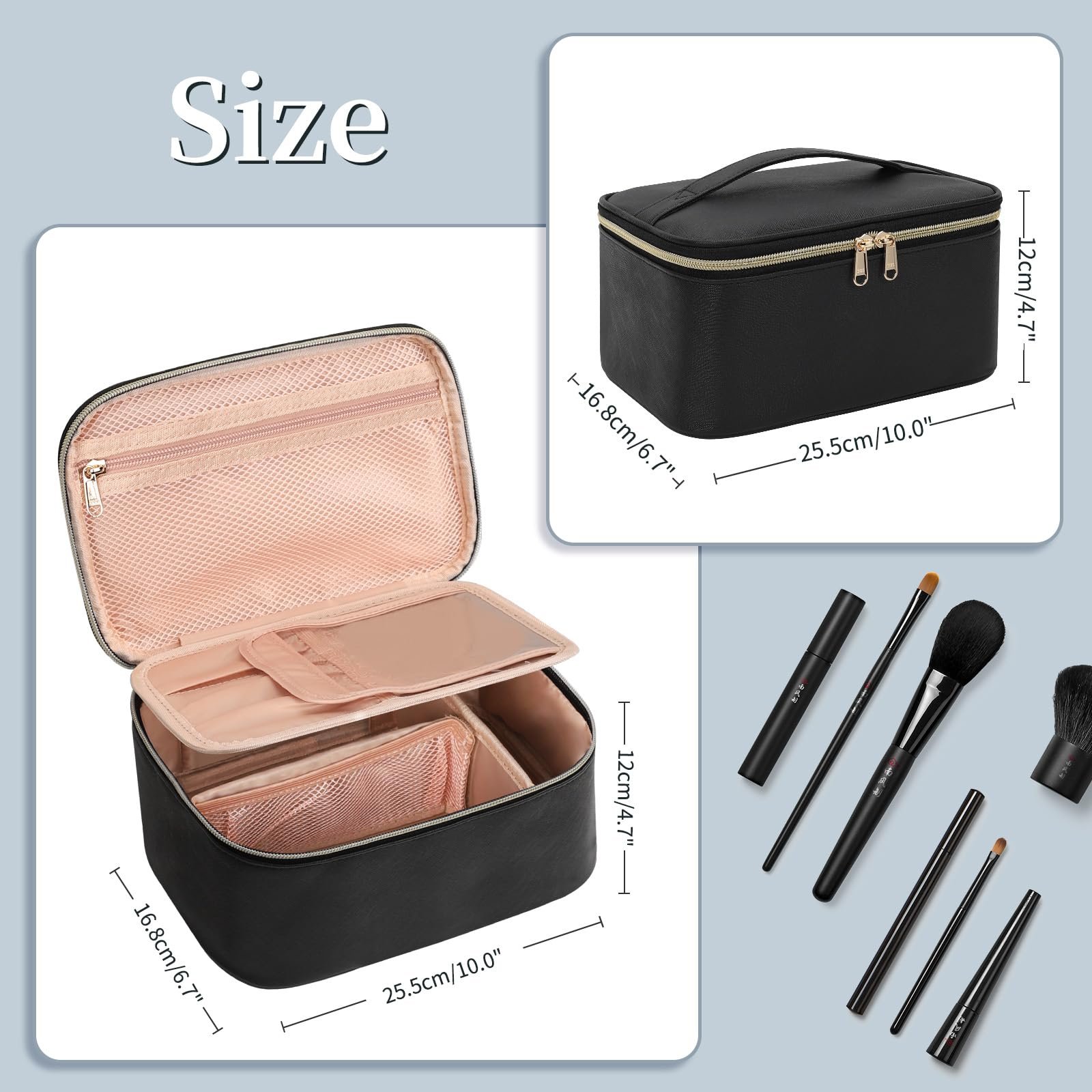 Fashion waterproof Trend travel toiletry makeup organizers box case cosmetic bag 2024 with logo
