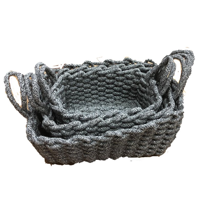 Cotton Rope Woven Basket Fabric Storage Toys Sundries Foldable Design Makeup Box Organizers