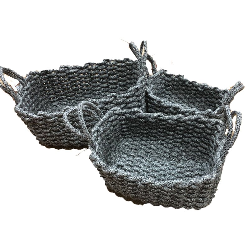 Cotton Rope Woven Basket Fabric Storage Toys Sundries Foldable Design Makeup Box Organizers