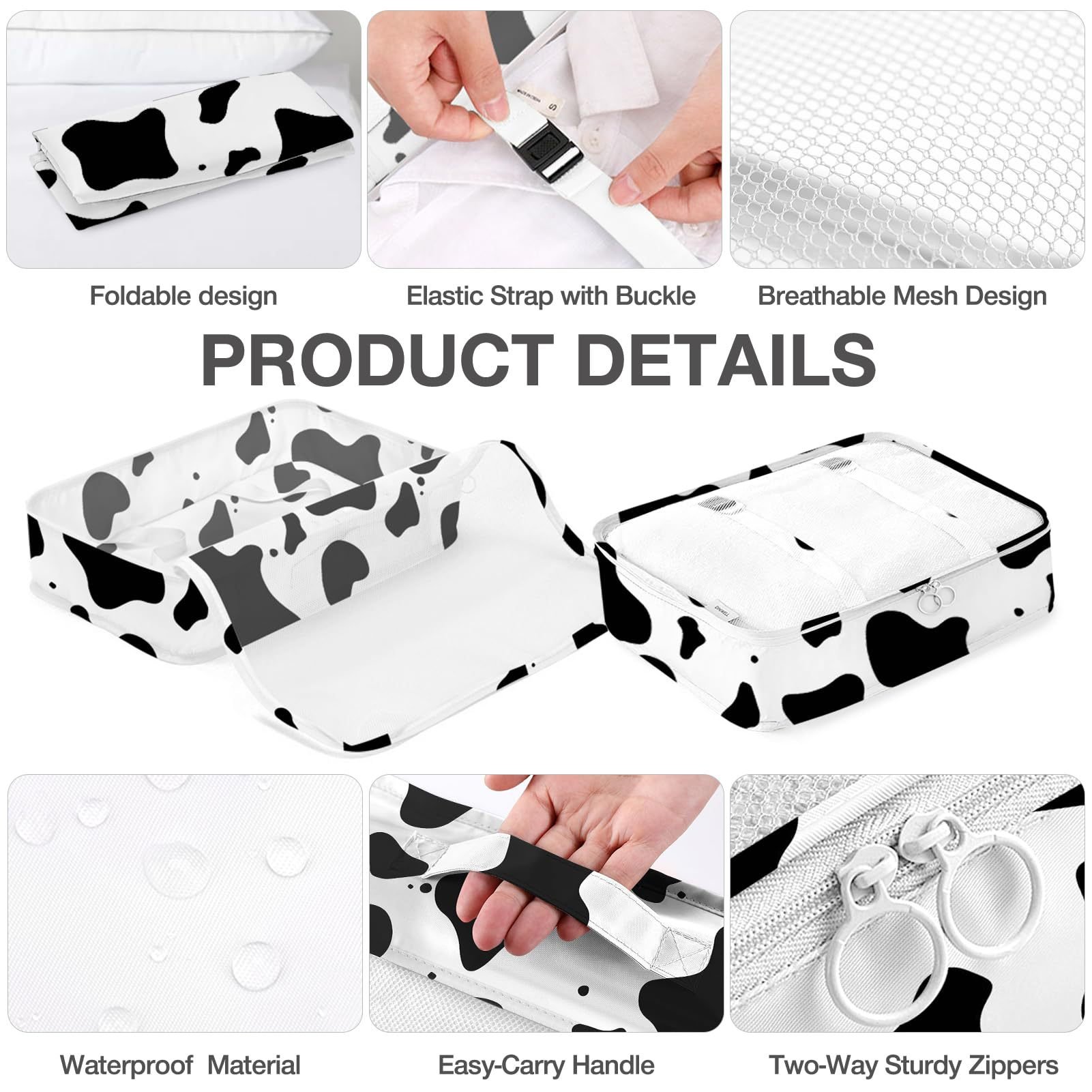 Foldable Organizer Bags Custom Logo Makeup Portable 8 Pcs Travelling Storage Set Toiletries Bag 8pcs Luggage Packing Organizers