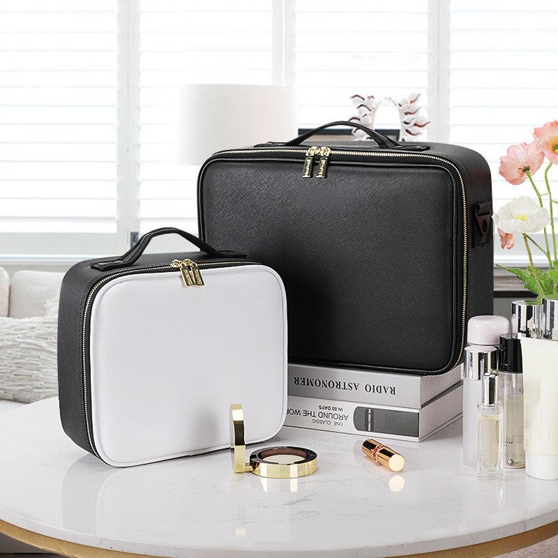 X1254 LED Mirror Makeup Organizer Make Up Brush Storage box Storage Case Make Up Organizer Green