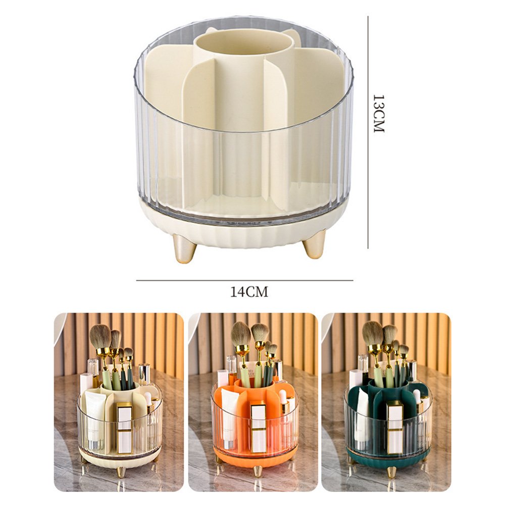 Rotating Acrylic Transparent Cosmetics Desktop Makeup Brush Holder Storage Container Organizer Box