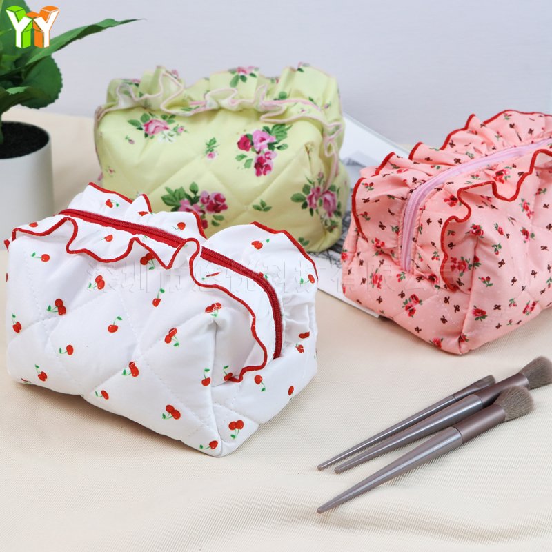 RTS Cosmetic Makeup Bag Organizer l Aesthetic Floral Makeup Pouch Travel Toiletry Bags for Girl Women Gifts