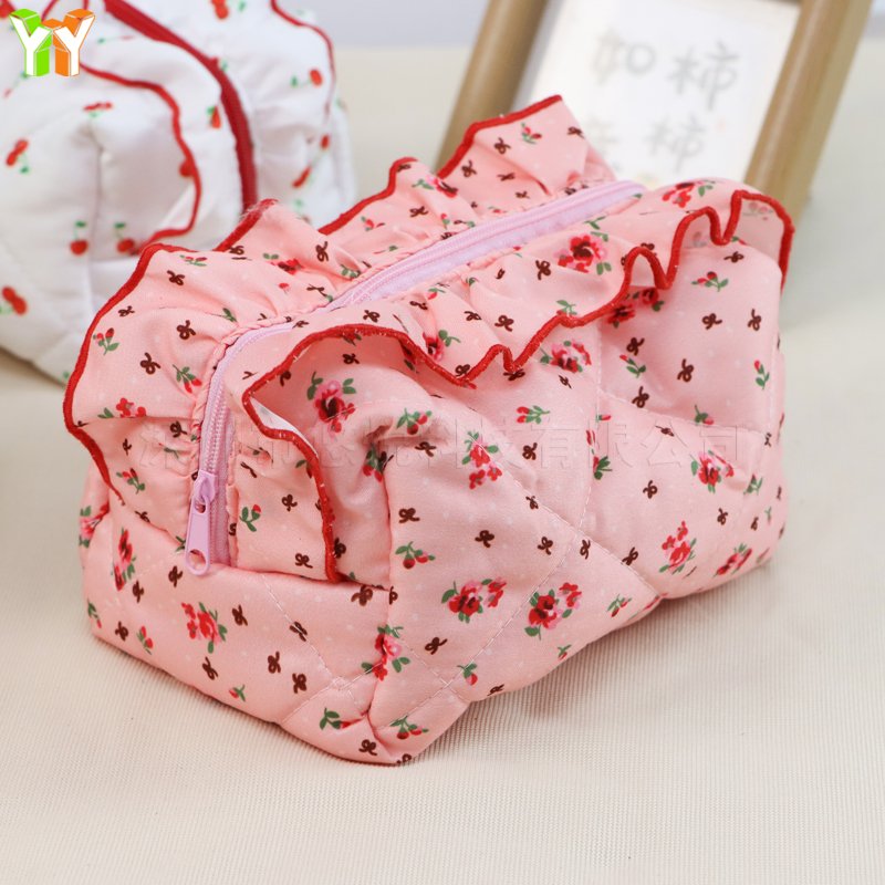 RTS Cosmetic Makeup Bag Organizer l Aesthetic Floral Makeup Pouch Travel Toiletry Bags for Girl Women Gifts