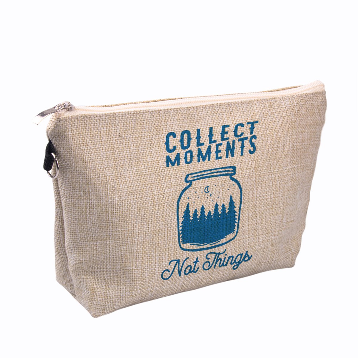 Promotional Custom Printed Linen Packaging Pouch Muslin Cosmetic Makeup Bag Small Cotton Canvas Zip Bag