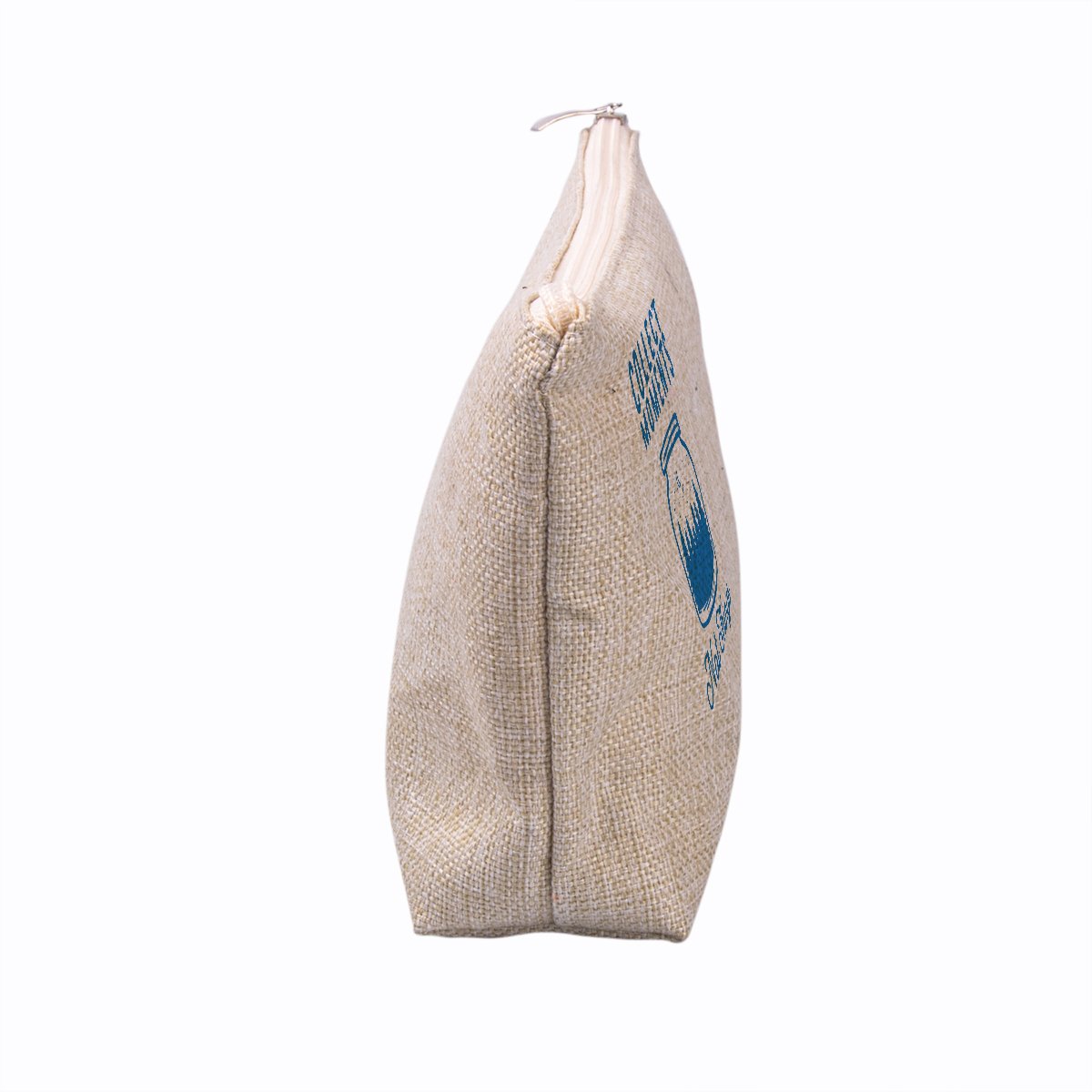 Promotional Custom Printed Linen Packaging Pouch Muslin Cosmetic Makeup Bag Small Cotton Canvas Zip Bag