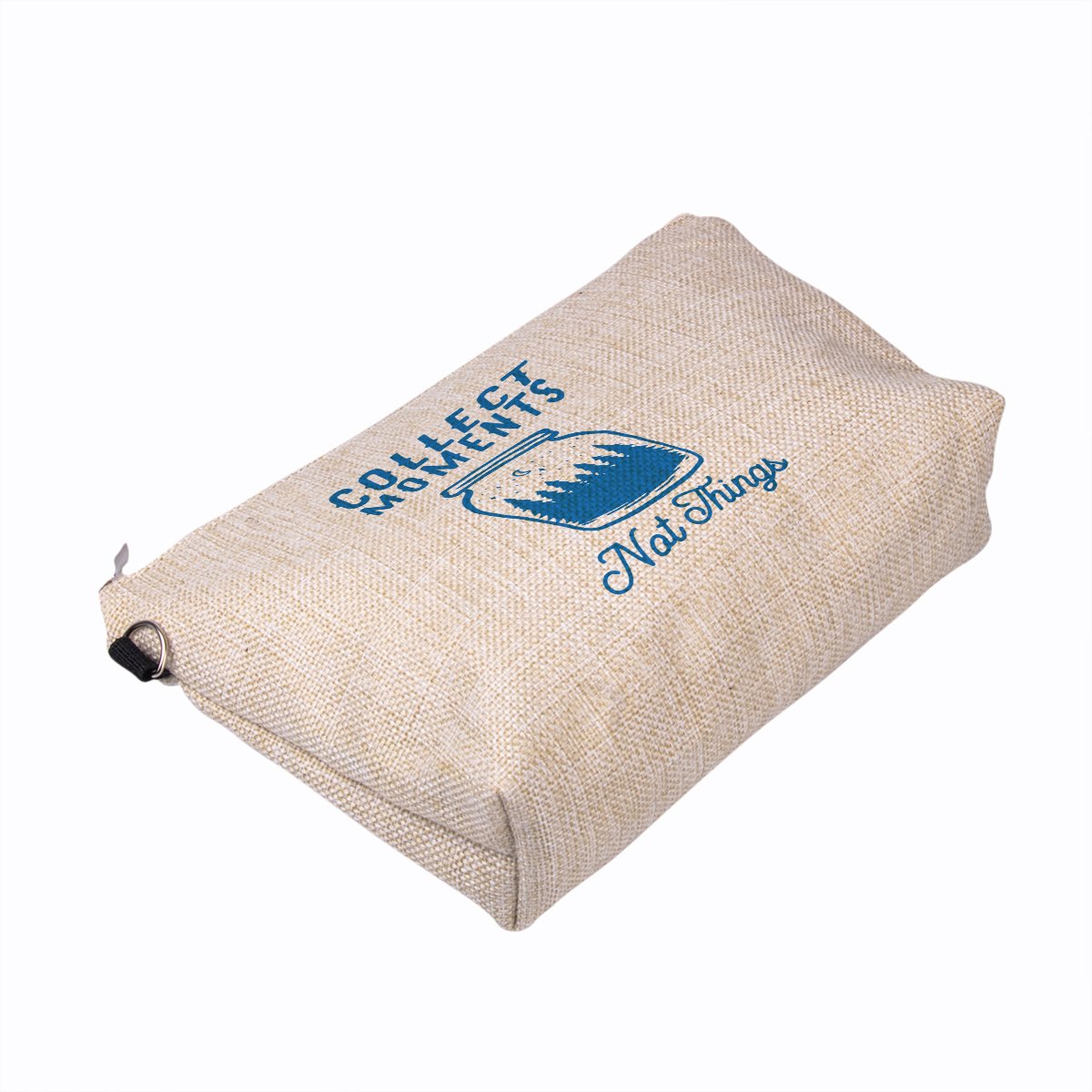 Promotional Custom Printed Linen Packaging Pouch Muslin Cosmetic Makeup Bag Small Cotton Canvas Zip Bag