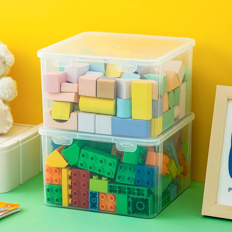 Multi-size Style Desktop Storage Box Block Storage Box Plastic Display Box Transparent Multifunction Modern Toys Organizer