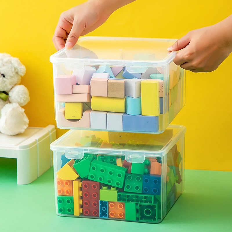 Multi-size Style Desktop Storage Box Block Storage Box Plastic Display Box Transparent Multifunction Modern Toys Organizer