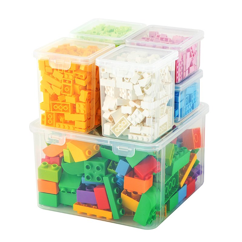 Multi-size Style Desktop Storage Box Block Storage Box Plastic Display Box Transparent Multifunction Modern Toys Organizer