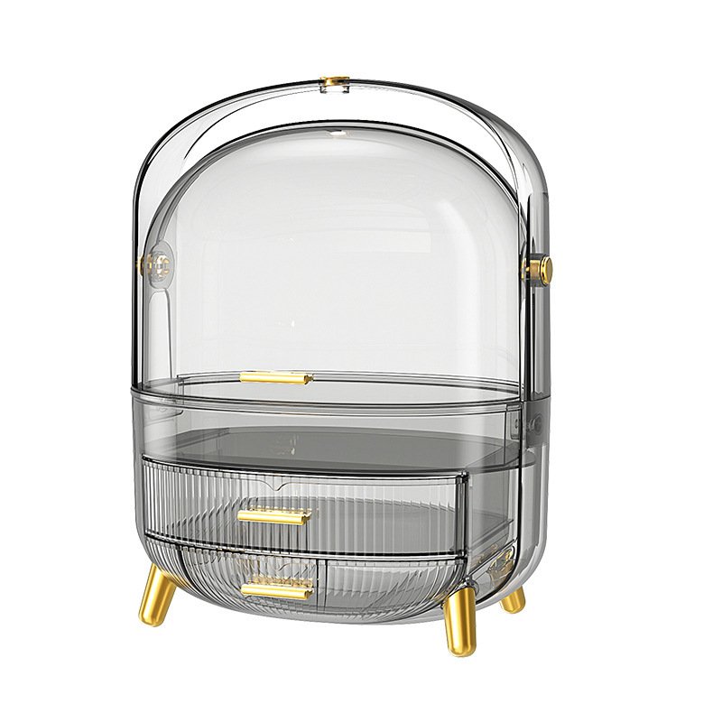 Potable Dresser Organizer Case Box Makeup Organizers Clear Box for Skincare Lotion/Water/Masks Storage