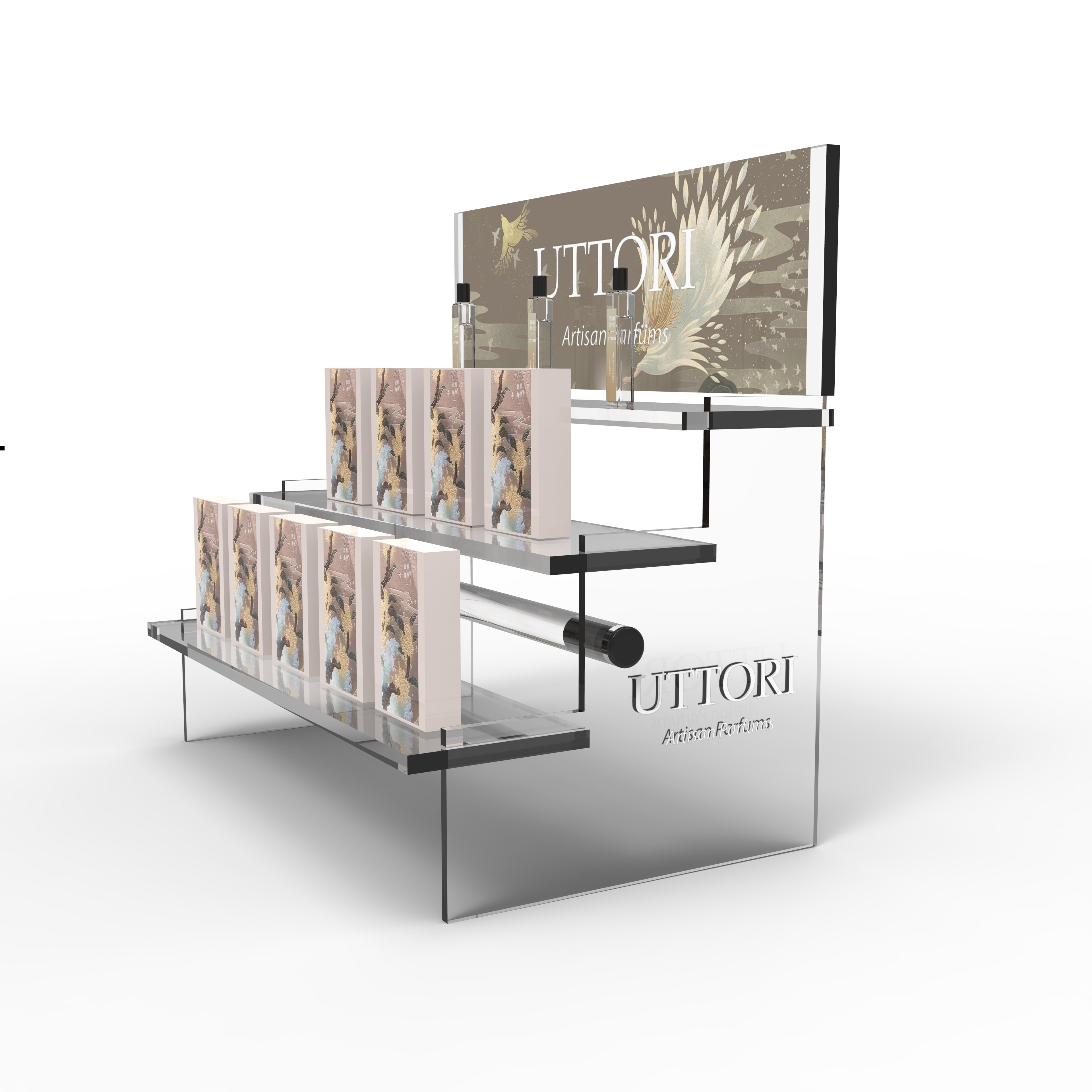 custom tiers clear acrylic display risers stand holder cupcake makeup acrylic display shelf for organizing and decoration