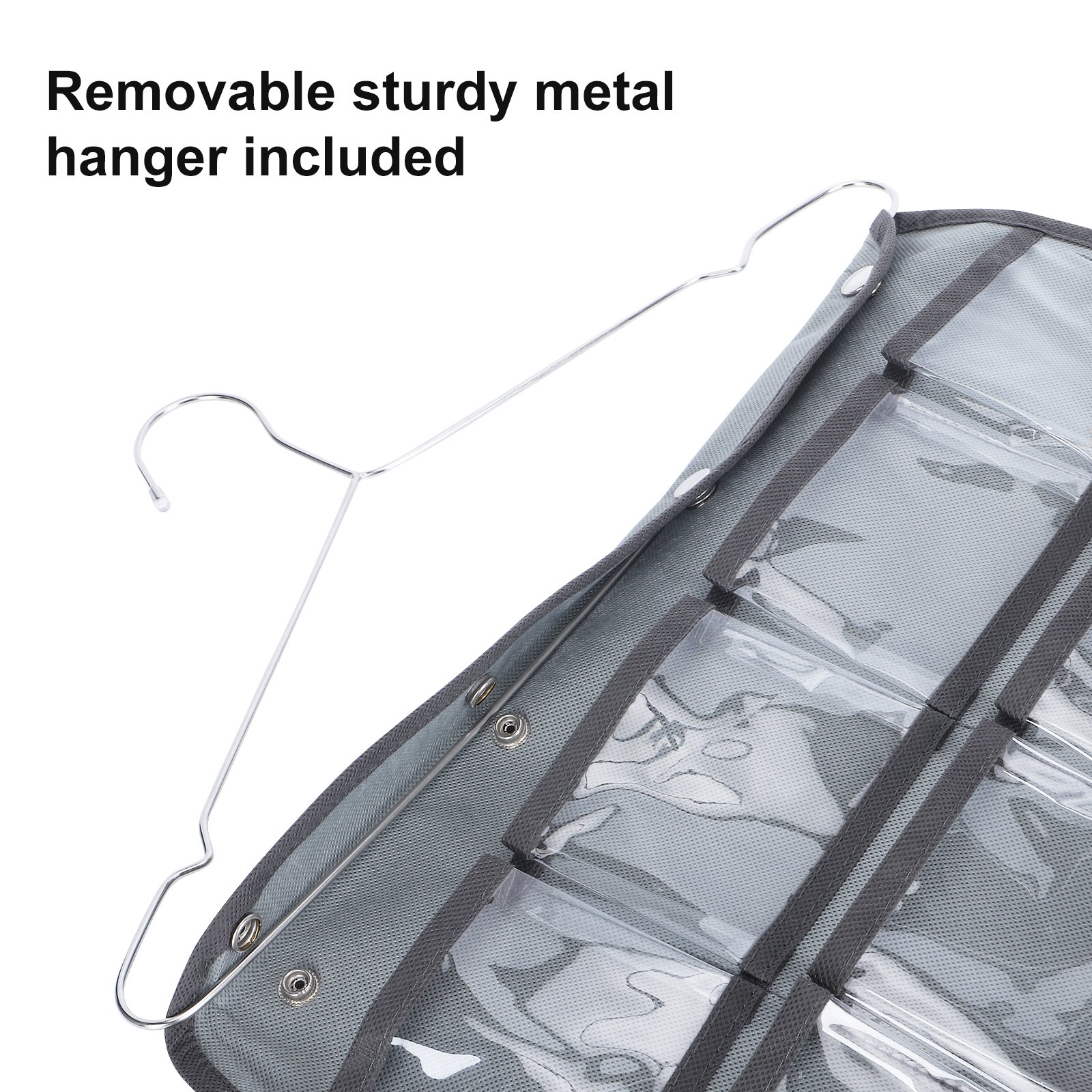 42 Clear Pockets Dual Sided Hanging Organizer for Jewelry Makeup Storage Closet Organizers for Bows Socks Underwear
