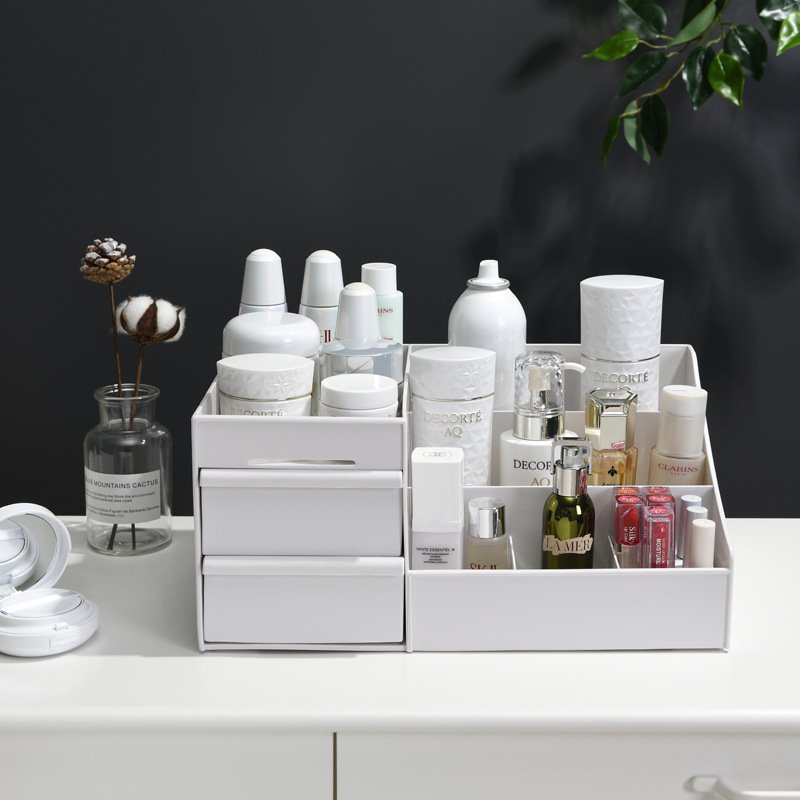 three layer drawer makeup jewelry organizer desktop lipstick cosmetic organiser storage box