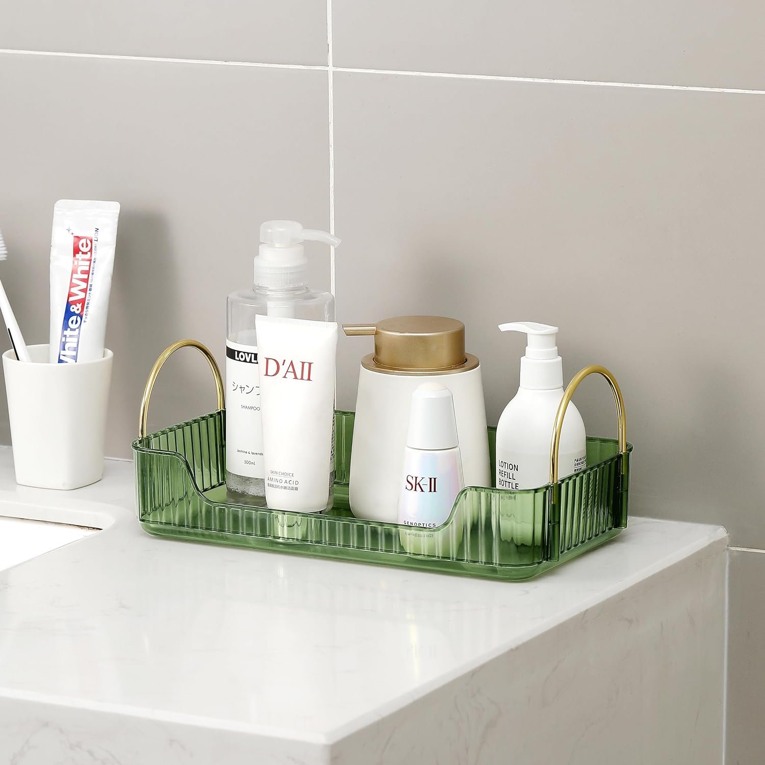 Bathroom Countertop Organizer Vanity Trays For Bathroom Counter Shelves Cosmetic Storage Box