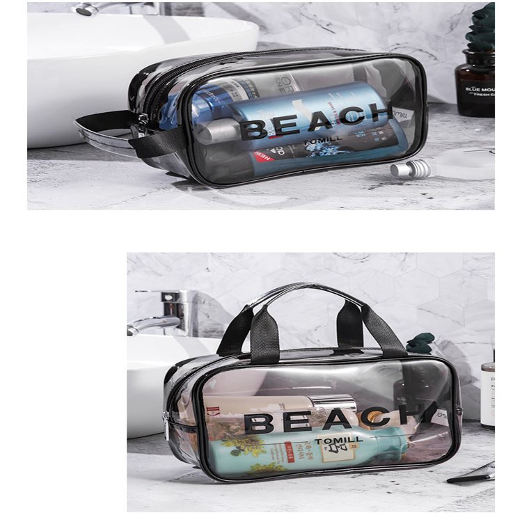 Wholesale Custom Logo Waterproof Women's Makeup Travel toiletry Cosmetic Zipper Bag Custom Logo Clear pvc cosmetic bag