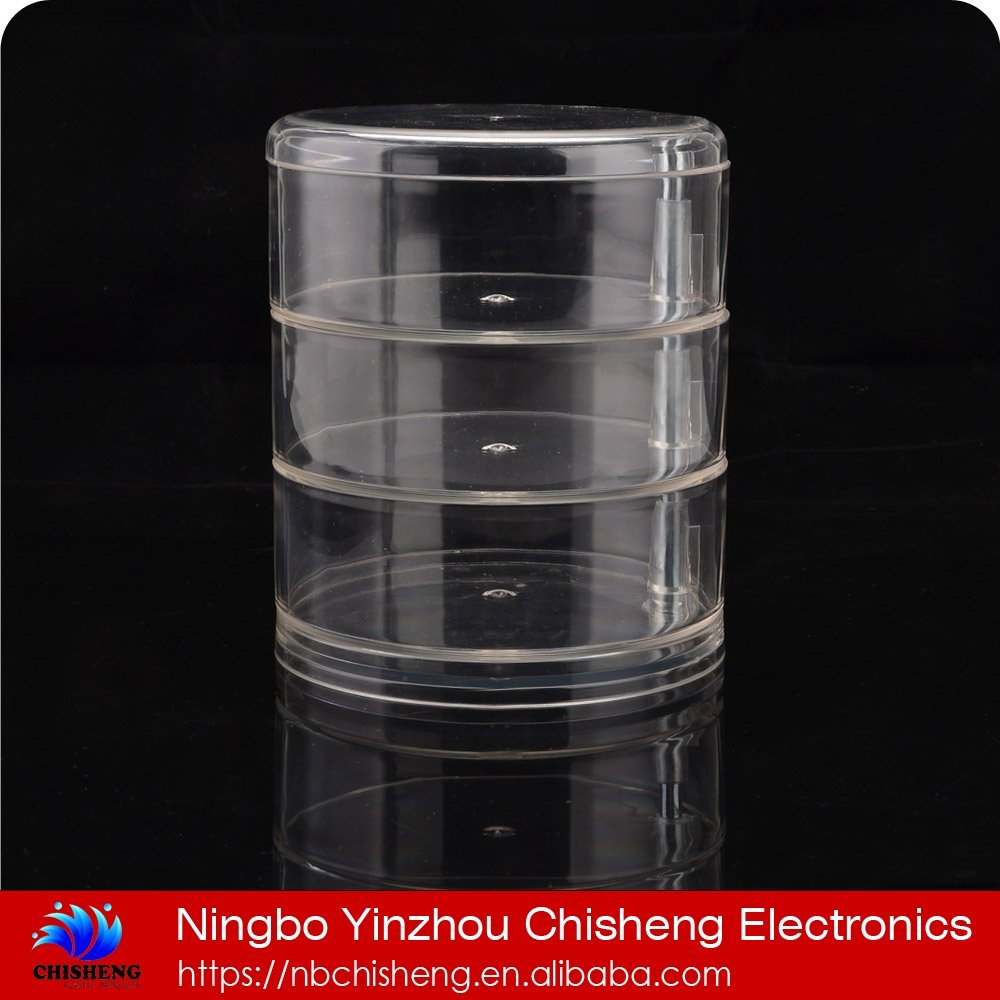 Multifunctional 3 layer tier Clear Acrylic Makeup Storage Box Plastic Crystal Rotating Makeup Cosmetic Organizer