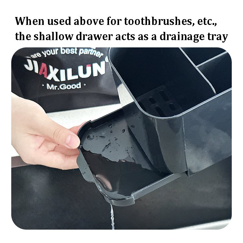 Wholesale New ABS Bathroom Storage Caddy Compartments Toothpaste Toothbrush Makeup Remover Cotton Storage Box Cotton Swabs
