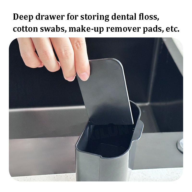 Wholesale New ABS Bathroom Storage Caddy Compartments Toothpaste Toothbrush Makeup Remover Cotton Storage Box Cotton Swabs