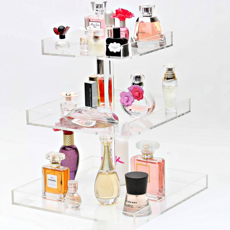 High Quality 3 Tier Acrylic Makeup Perfume Tray Organizer