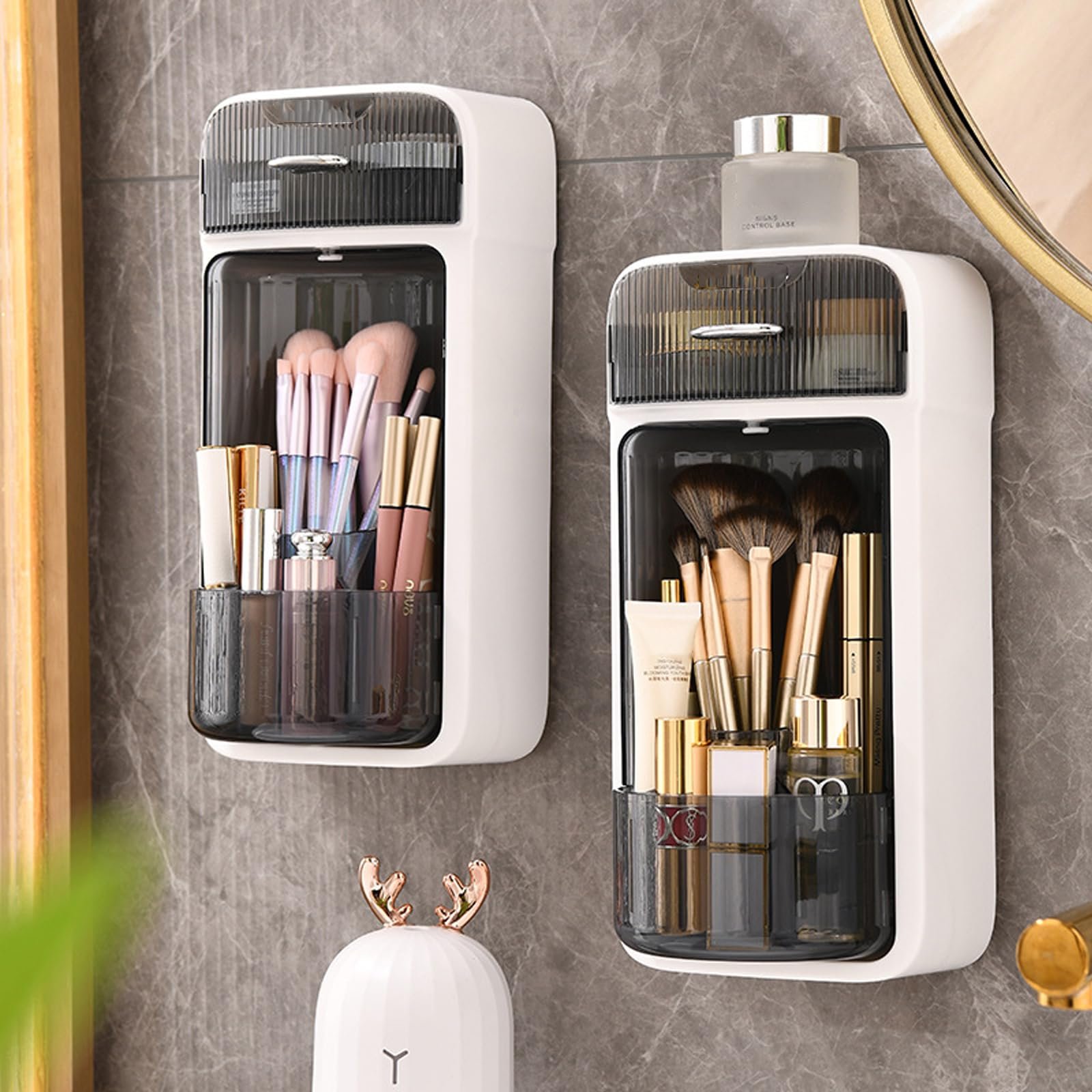 2024 New Arrivals Storage Makeup Organizer Anti Dust and Waterproof Cosmetic Storage Box Wall Mount Makeup Organizer