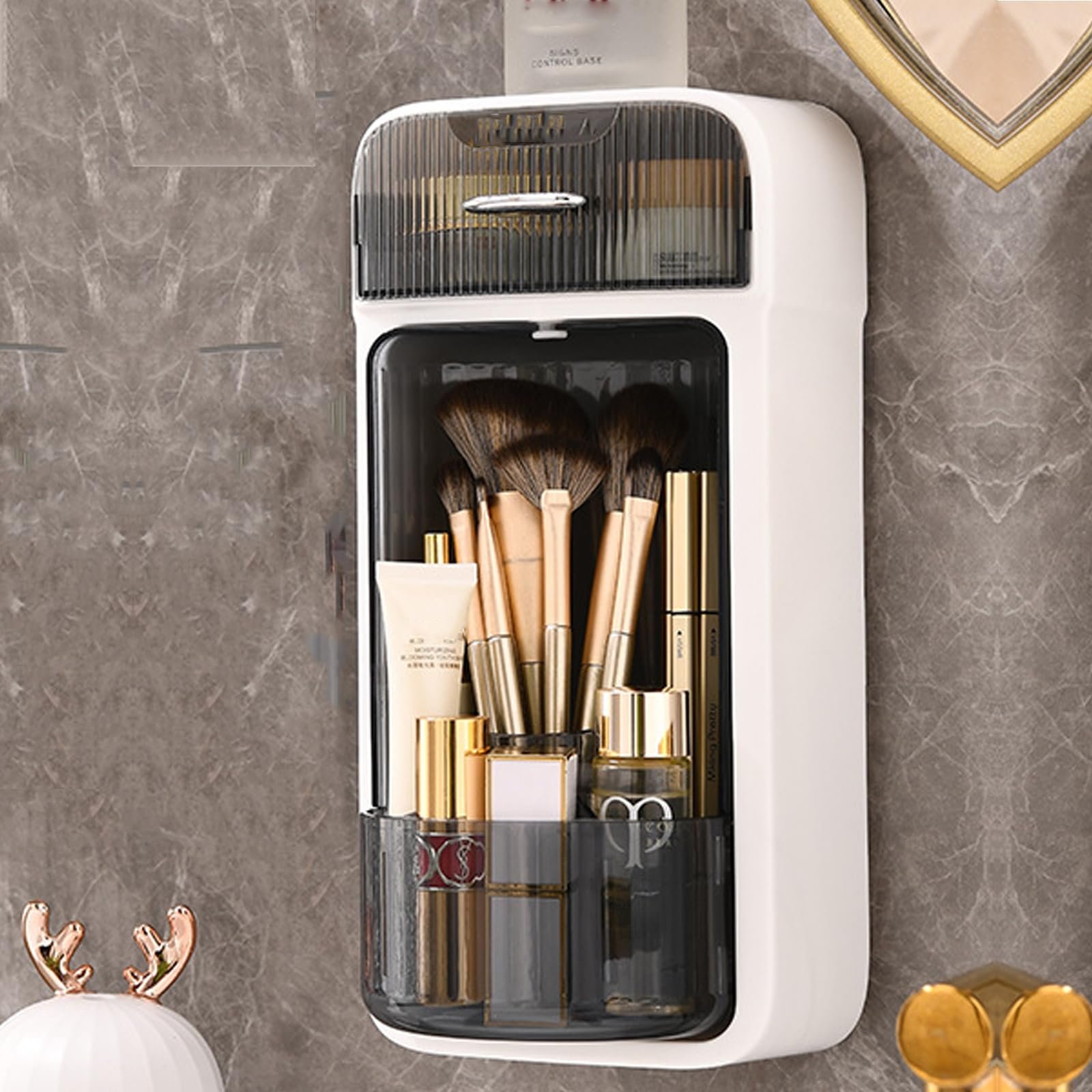 2024 New Arrivals Storage Makeup Organizer Anti Dust and Waterproof Cosmetic Storage Box Wall Mount Makeup Organizer