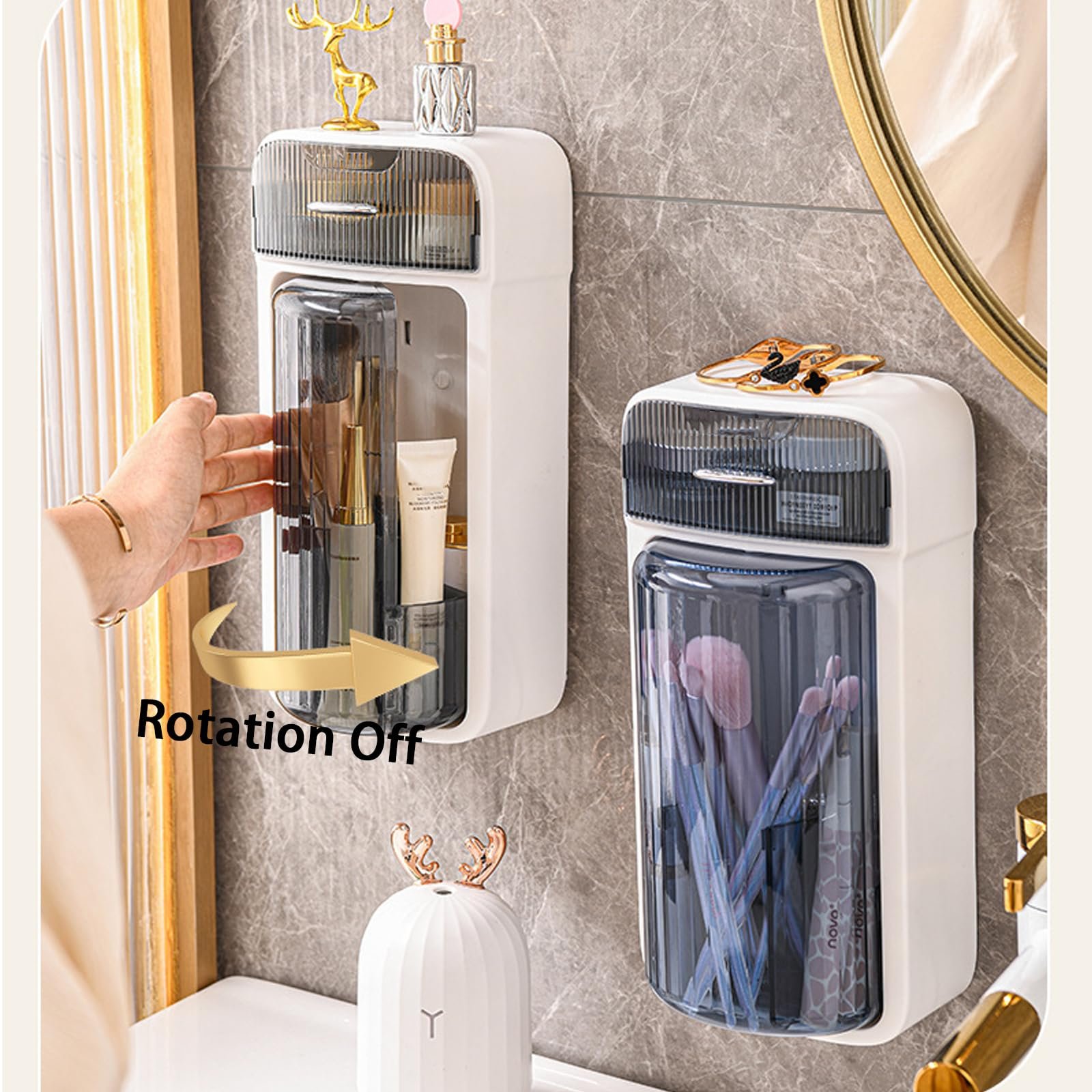 2024 New Arrivals Storage Makeup Organizer Anti Dust and Waterproof Cosmetic Storage Box Wall Mount Makeup Organizer