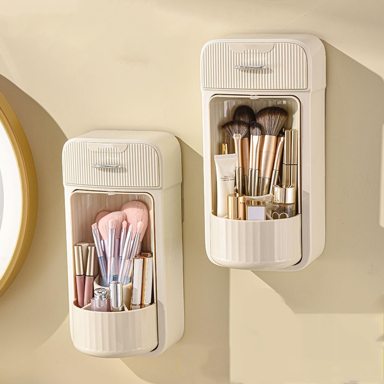 2024 New Arrivals Storage Makeup Organizer Anti Dust and Waterproof Cosmetic Storage Box Wall Mount Makeup Organizer