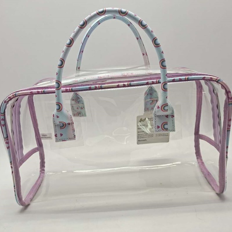 Cosmetic Bag Transparent Waterproof Bath Wash Pvc Make Up Pouch Dark Blue Makeup Double Sided Clear Large Cosmetic Bag
