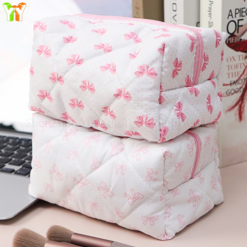Ready Stocks Quilted Makeup Bag Pouch Gift Travel Toiletry Bag Chic Floral Cosmetic Bag
