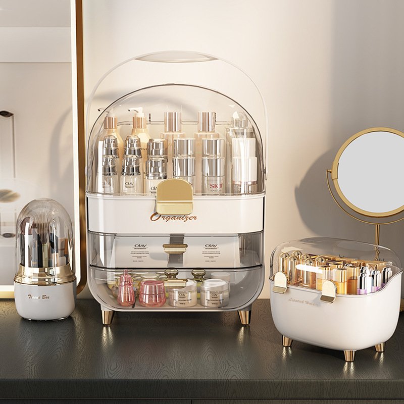 Royaumann Premium Acrylic Cosmetics Storage Makeup Organizer Multi-layer Cosmetics Container for Dresser