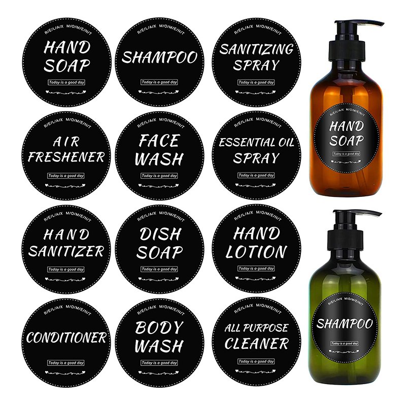 Custom Waterproof Hand Soap Stickers Kitchen Containers Bottles Refillable With Labels For Home Kitchen Bathroom Soap Dispenser