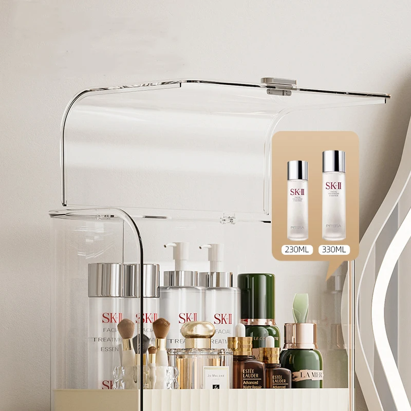 Clear Acrylic Drawer Luxury Storage Box for Cosmetics Makeup Lipstick Jewelry Skin Care Dresser Organizer Rack Shelf Holder
