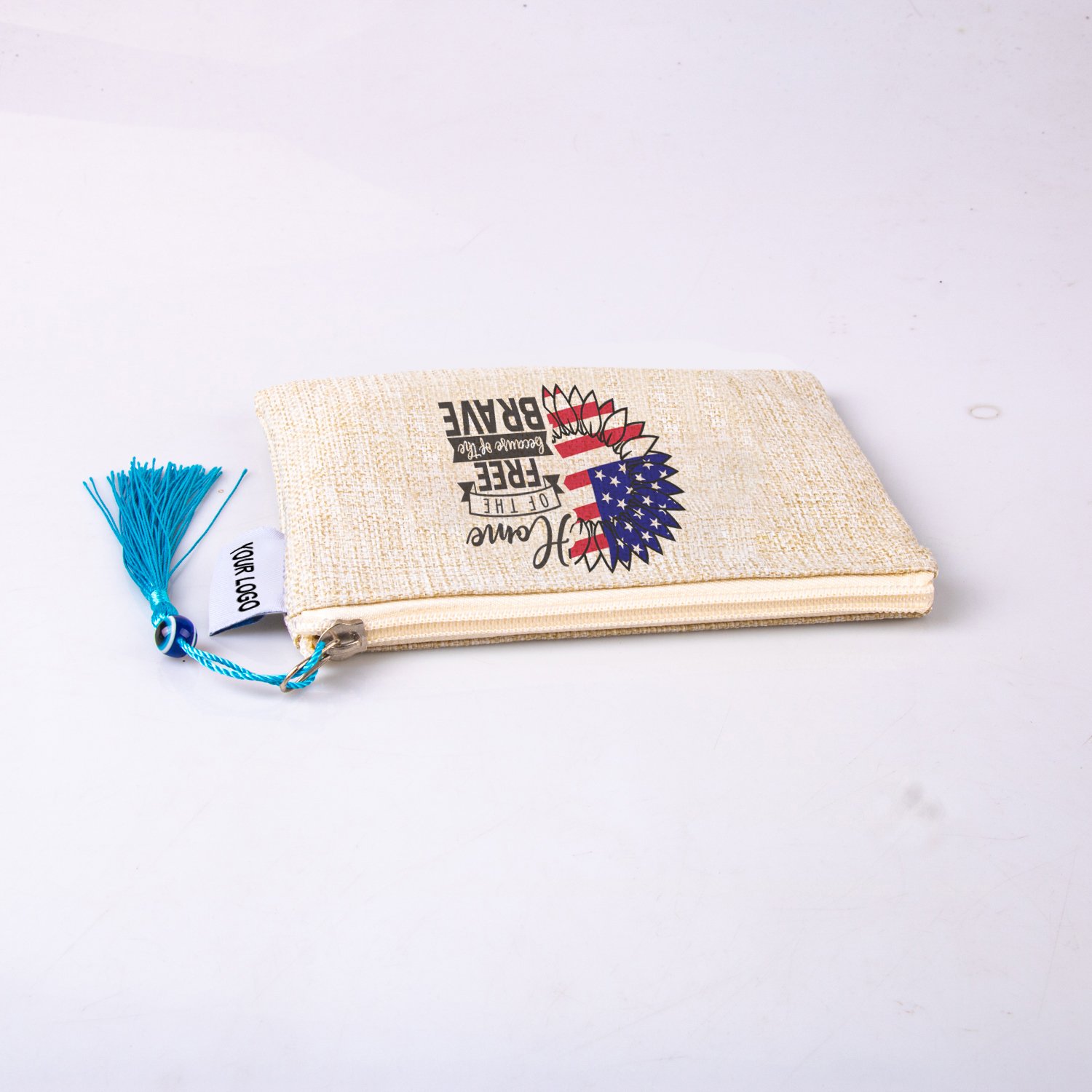 New Arrival fashion Design USA flag plain makeup bag with zipper For travel Souvenir gift bag cosmetics brush organizer