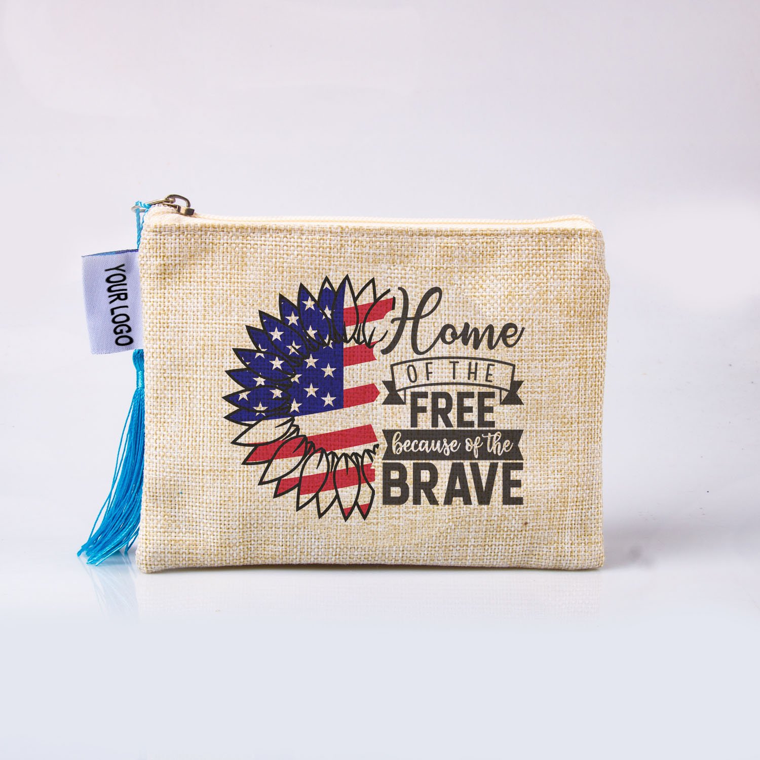 New Arrival fashion Design USA flag plain makeup bag with zipper For travel Souvenir gift bag cosmetics brush organizer