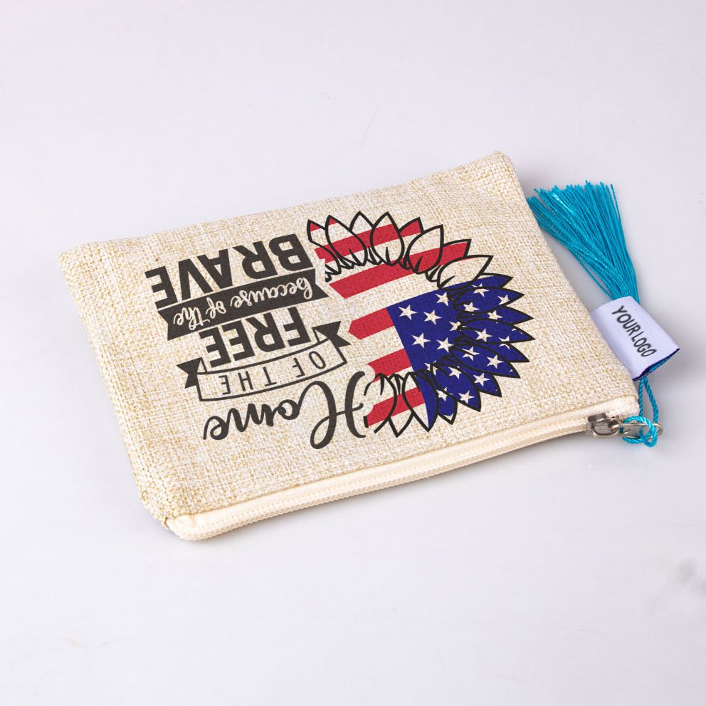 New Arrival fashion Design USA flag plain makeup bag with zipper For travel Souvenir gift bag cosmetics brush organizer