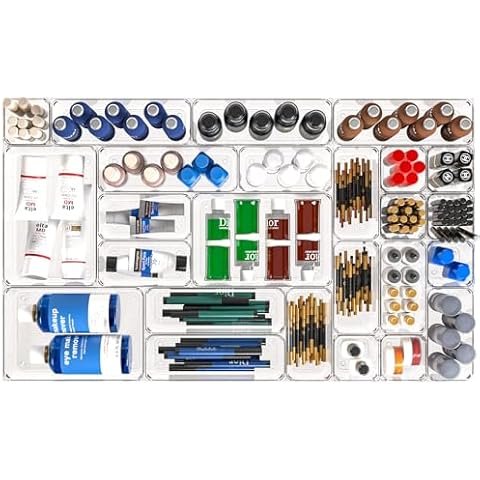makeup organizer storage box Dividers Versatile Storage Bins Bathroom Drawer Organizers Makeup Trays for Dresser, Kitchen,Office