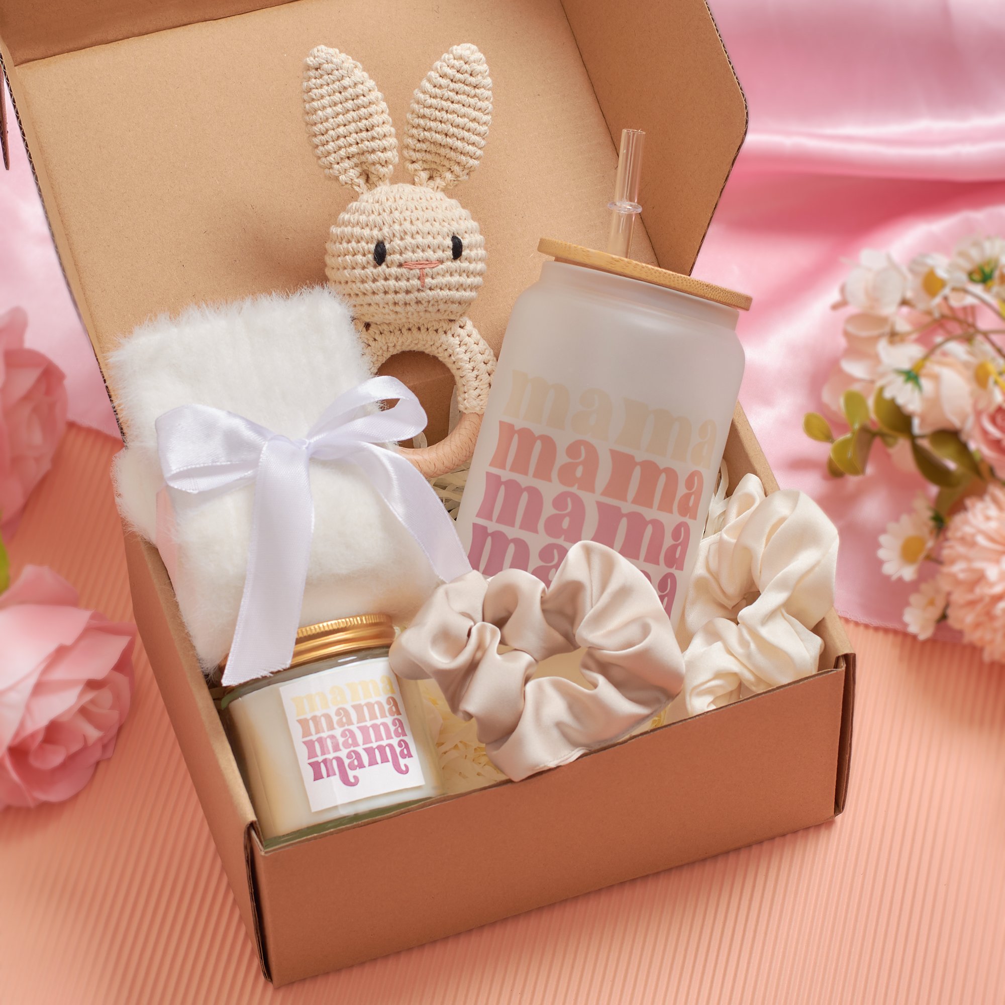 Personalized Mother's Day Gifts Set With Glass Mug Socks Candle Private Labels Gift Box For Mom