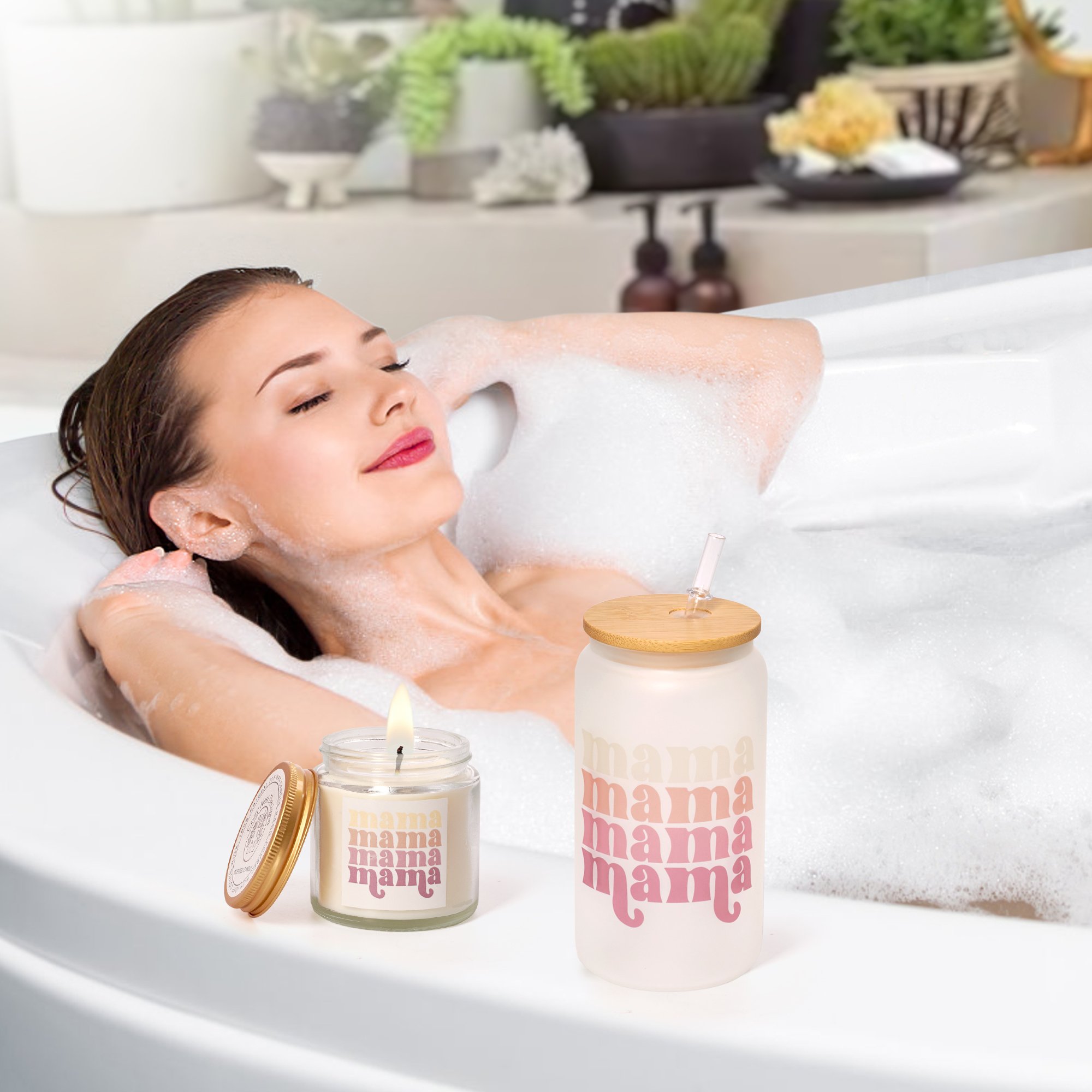 Personalized Mother's Day Gifts Set With Glass Mug Socks Candle Private Labels Gift Box For Mom