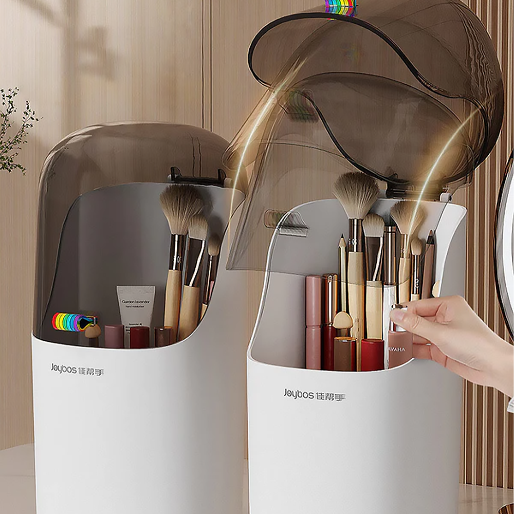 JOYBOS Makeup Brush Holder Organizer Large Capacity plastic rotating lipstick cosmetic storage holder organizer